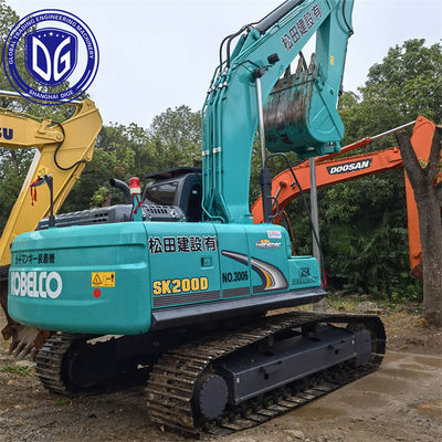 20T SK200D प्रयुक्त कोबेलको खुदाई हाइड्रोलिक क्रॉलर खुदाई