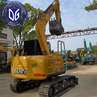 उन्नत हाइड्रोलिक प्रणाली के साथ इस्तेमाल किया गया Sany SY75C 7.5Ton छोटा खुदाई मशीन