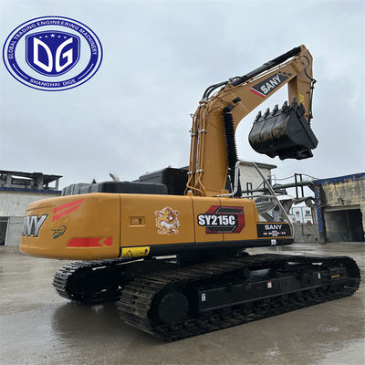कम ईंधन खपत इंजन के साथ प्रयुक्त Sany SY215 21.5Ton क्रॉलर खुदाई मशीन