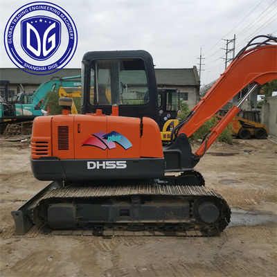 सस्ती कीमत पर अच्छी गुणवत्ता के साथ इस्तेमाल किया Doosan DH55 5.5Ton मिनी खुदाई मशीन बिक्री के लिए तैयार