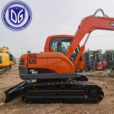 DX80 8 टन इस्तेमाल किया Doosan उत्खनन हाइड्रोलिक उत्खनन मशीन
