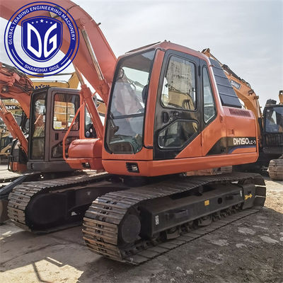 DH150LC प्रयुक्त Doosan 15 टन उत्खनन उपकरण प्रयुक्त हाइड्रोलिक खुदाई मशीन