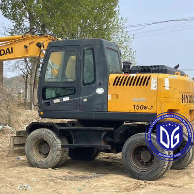 शानदार प्रयुक्त हाइड्रोलिक उत्खनन Hyundai 150W पहिया उत्खनन उत्कृष्ट कर्षण
